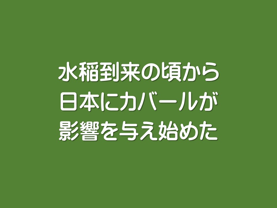 水稲到来の頃から日本にカバールが影響を与え始めた