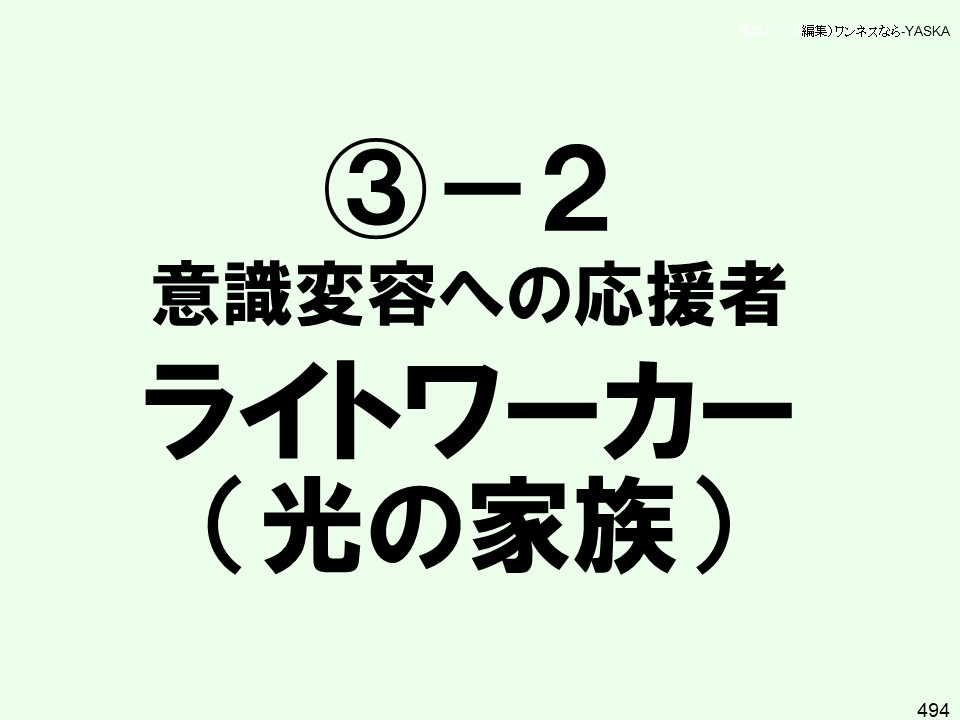 編集)ワンネスなら-YASKA

3-2

意識変容への応援者

ライトワーカー

(光の家族)

494