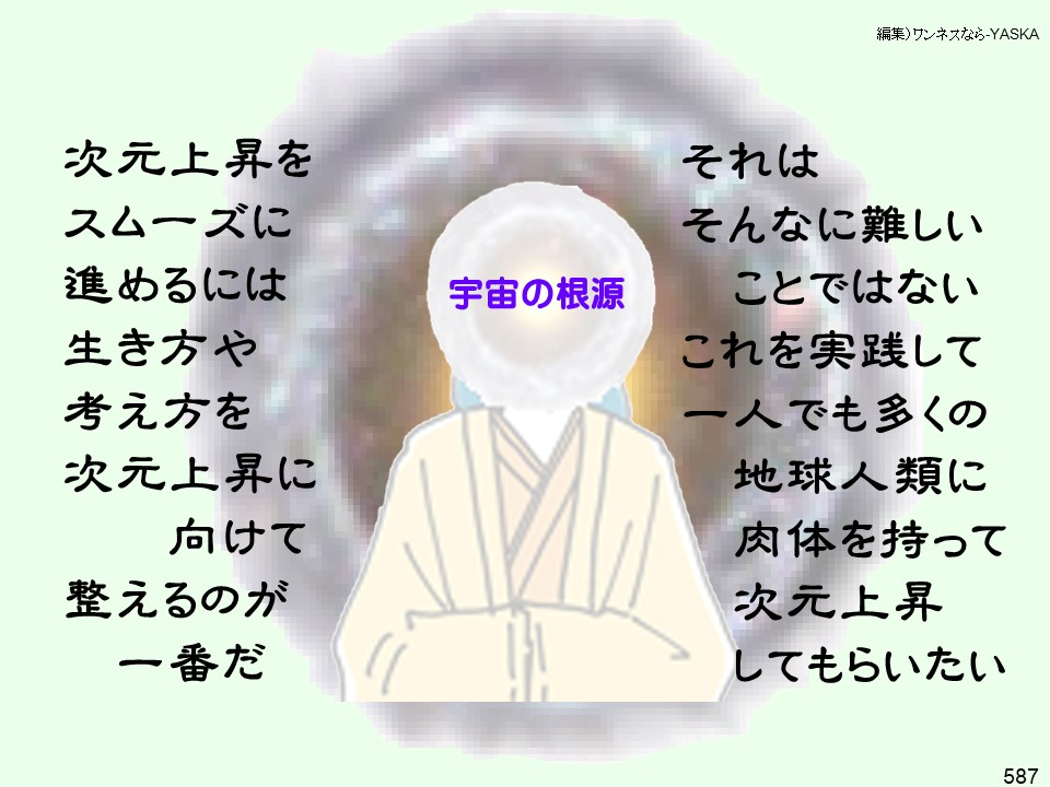 編集)ワンネスなら-YASKA

次元上昇をスムーズに進めるには生き方や考え方を次元上昇に向けて整えるのが一番だ

宇宙の根源

それはそんなに難しい

ことではないこれを実践して一人でも多くの地球人類に肉体を持って次元上昇してもらいたい

587