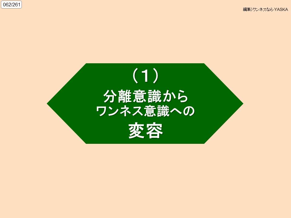 062/261

編集)ワンネスなら-YASKA

(1)

分離意識からワンネス意識への

変容