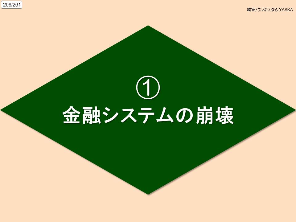 208/261

編集)ワンネスなら-YASKA

①

金融システムの崩壊