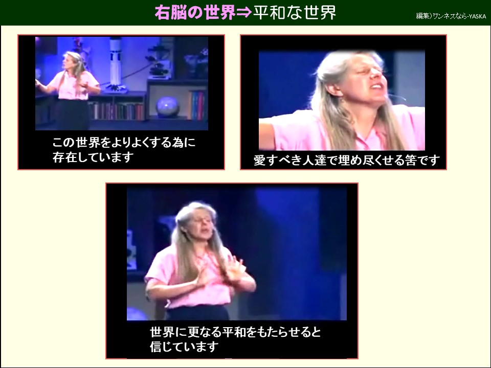 右脳の世界⇒平和な世界

この世界をよりよくする為に存在しています

愛すべき人達で埋め尽くせる筈です

世界に更なる平和をもたらせると信じています