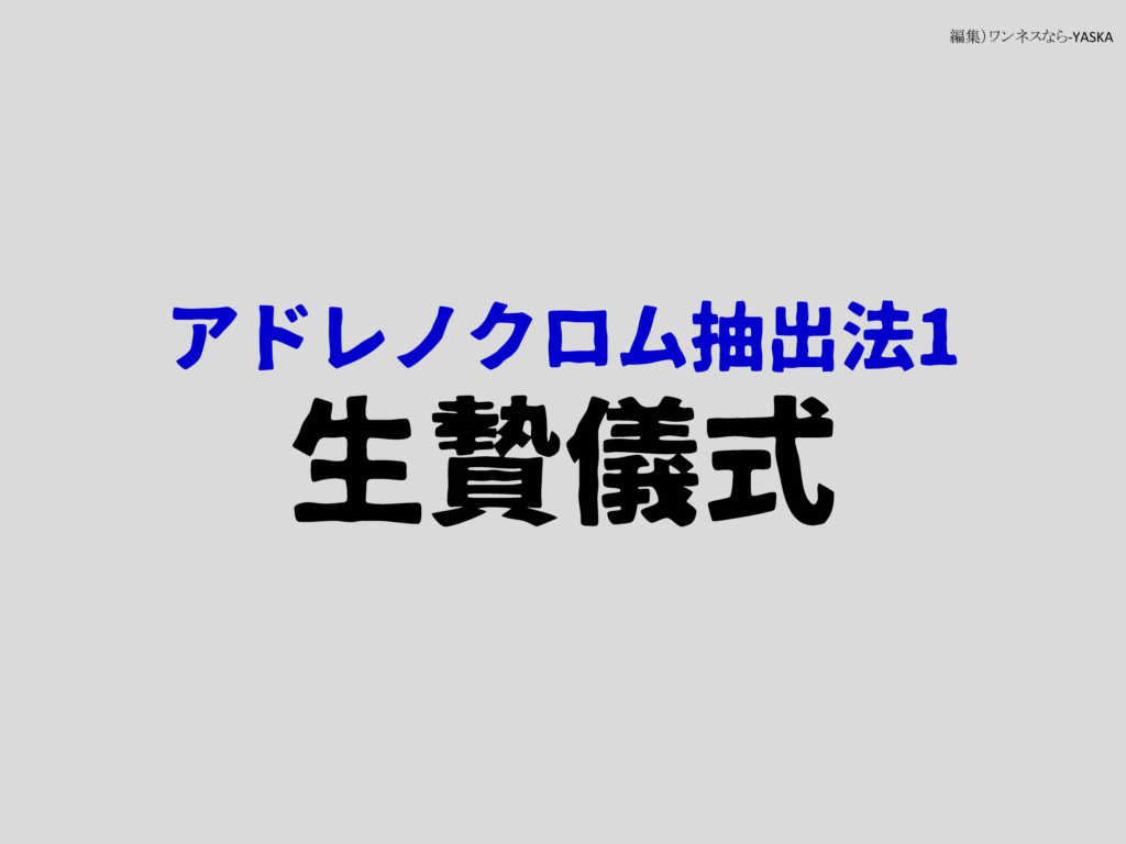 アドレノクロム抽出法1

生贄儀式