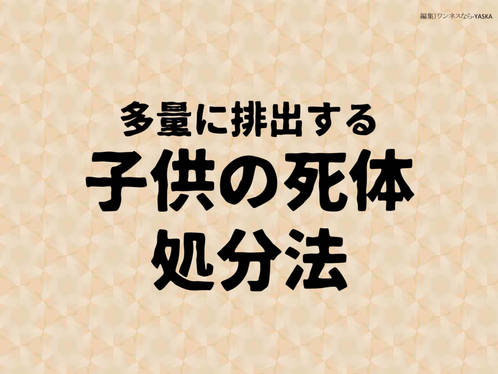 多量に排出する子供の死体処分法