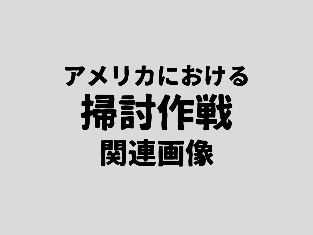 アメリカにおける

掃討作戦

関連画像