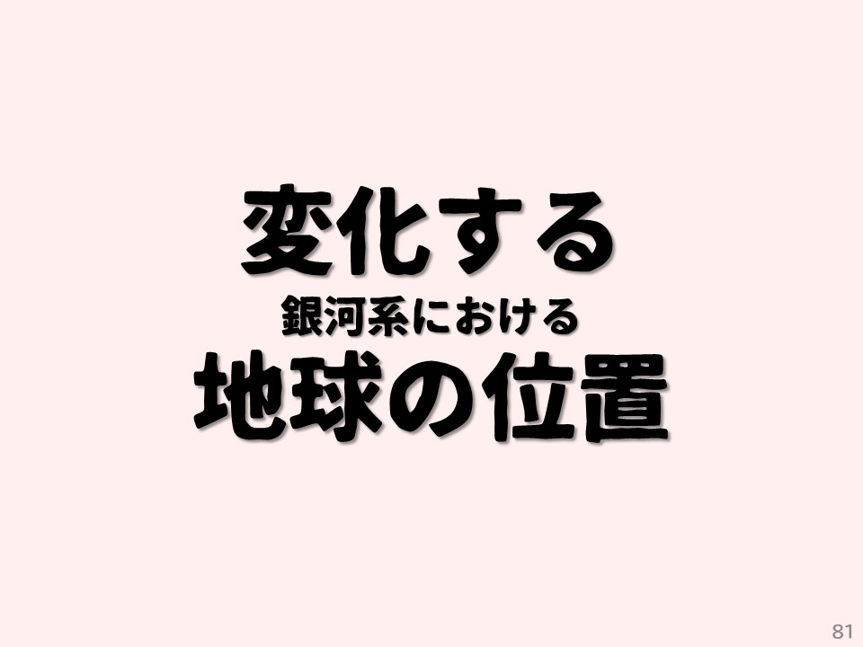 変化する銀河系における地球の位置